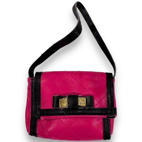 Our Generation Doll Purse Black Pink Quilted Bag Fits American Girl Dolls - Picture 2 of 8